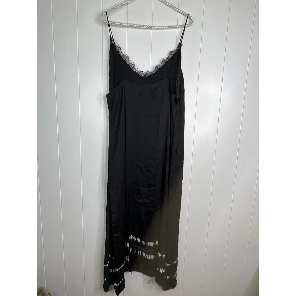 One Teaspoon Delirious Slip Dress in Black with Tie Dry Hem NWT Size‎ XL